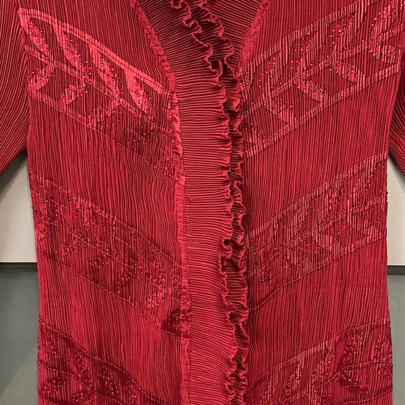 Custom-made Rich Burgundy Coloured Blouse/Jacket/Tunic - Picture 5 of 6